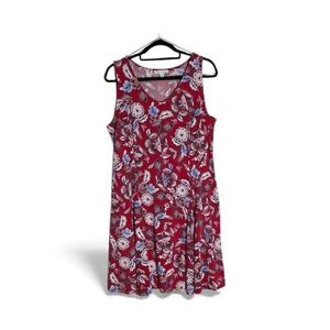 STUDIO WORKS Floral Tank Top style Redand Blue paisley pattern Dress